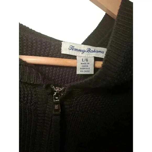 Tommy Bahama Womens Pima Cotton Bamboo Knit Zip Up Sweater Size Large Minimalist - Picture 3 of 10